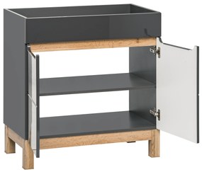 Kúpeľňová stojaci skrinka pod umývadlo BALI sivá 60 cm