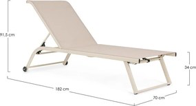 Kovové záhradné ležadlo v prírodnej farbe Taylor – Bizzotto