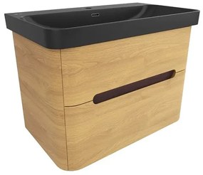 Kúpeľňová skrinka s umývadlom SAT Fusion 77,5x53x45 cm dub medový mat SATFUSION280DMBKM, 1 ks