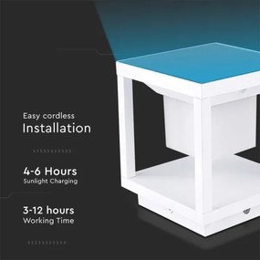 LED Solárne svietidlo so senzorom LED/2W/5,5V 3000K IP65 2600 mAh biela