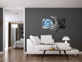 Obraz - Abstraktné ruže modrá (90x60 cm)