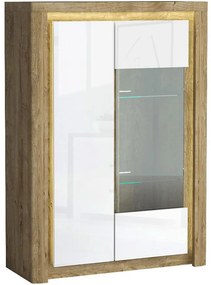 Vitrína Livinio L5 Ribbeck/Biely lesk