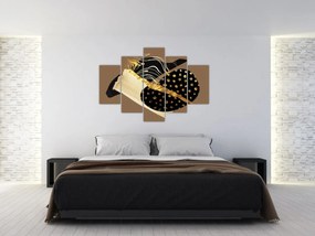 Obraz - Abstrakcia golden brown N⁰1 (150x105 cm)