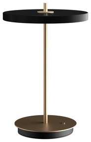 Čierna LED stolová lampa so stmievačom s kovovým tienidlom (výška 31 cm) Asteria Move – UMAGE
