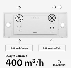 Klarstein TurboMax odsávač pár, 380 m³/h, Účinnosť A+, Dvojitá prevádzka, 3 úrovne, LED