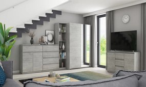 Šatníková skriňa Carlos 150/61 2D, šedý betón, 150 cm