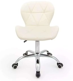 LuxuryForm DESIGN Stolička LIVIO na striebornej podstave s kolieskami - krémová