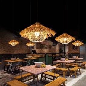 Toolight Natural, stropné závesné svietidlo 1xE27 APP1636-1CP, prírodná hnedá, OSW-05109