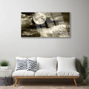Obraz na skle Noc mesiac príroda 140x70 cm