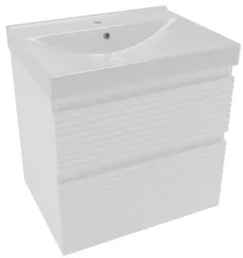 Kúpeľňová skrinka 2 zásuvková s umývadlom Naturel Savona 58x53x44, 8 cm biela lesk SAVONA260BIU1, 1 ks