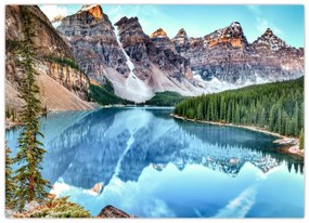 Sklenený obraz - Moraine lake (70x50 cm)