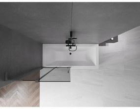 Mexen Velar L, 2-krídlová posuvná vaňová zástena 90 x 150 cm, 8mm šedé sklo, grafitová, 896-090-003-41-95