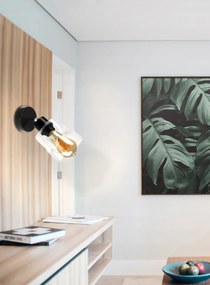 BERGE LED nástenné svietidlo E27, skladacie, priehľadné štvorcové