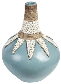 Terakota Dekoratívna váza 43 Modrá Béžová SILAU Beliani