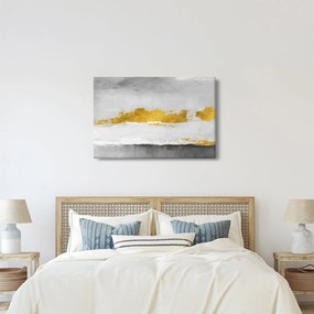 Obraz - Zlaté a šedé ťahy (90x60 cm)