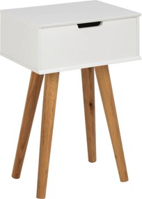 XXXLutz NOČNÝ STOLÍK, biela, farba duba, 40/61,5/30 cm - Online Only spálne - 001749032808