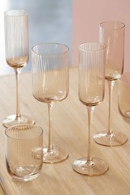 Jantárový pohárik na víno s vrúbkovaním Ralph - Ø7*23cm / 370ml