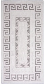 Sivo-béžový bavlnený koberec Vitaus Versace, 80 × 200 cm