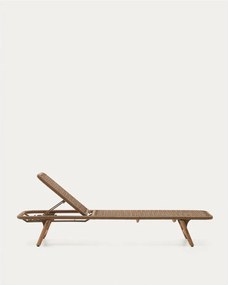 Hnedé drevené/kovové záhradné ležadlo Dandara – Kave Home