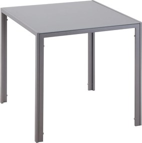 HOMCOM Jedálenský stôl 75 x 75 cm, Štvorcový Kuchynský Stôl pre 4 Osoby, Jedálenský Stôl z Tvrdeného Skla s Kovovými Nohami, Moderný Stôl do Kuchyne,