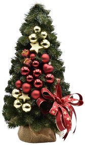 Malý vianočný stromček ozdobený Červeno-zlatý 50cm