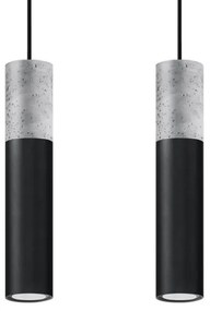 Sollux SL.0651 - Luster na lanku BORGIO 2xGU10/40W/230V betón/kov čierna