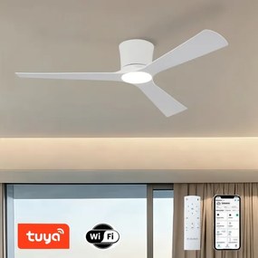 ZEVENTI - LED stropný ventilátor AUREX LED/24W/230V Wi-Fi Tuya biely + diaľkové ovládanie