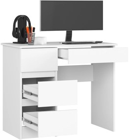 Písací stôl A-7 90 cm biely ľavý