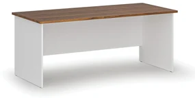 Kancelársky písací stôl rovný PRIMO WHITE, 1800 x 800 mm, biela/orech