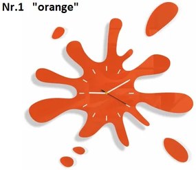 Moderné nástenné hodiny v tvare machule Oranžová
