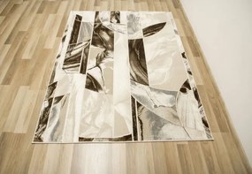 Koberec Elisa PF133 hnedý / béžový, mozaika / kvety