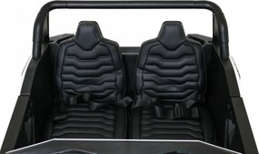 Ramiz Silná pretekárska štvorkolka pre 2 deti Biela + Bezkartáčový motor + Nafukovacie kolesá + LED zvuk