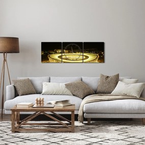 Obraz - futbalový štadión (s hodinami) (90x30 cm)