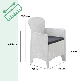 I.P.A.E-Progarden Záhradný set TREE, 3-dielny, biela