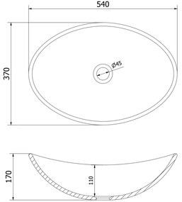 Mexen Sonia, sklenené umývadlo na dosku 54 x 37 x 17 cm, zlatá, 24145450