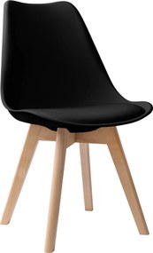 Čierna stolička v škandinávskom štýle K-NANTES BLACK DSW