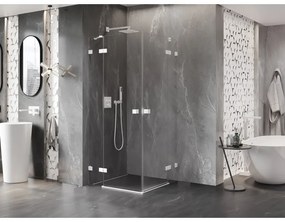 Mexen Lunar Duo, výklopný sprchový kút 80 x 80 cm, 8mm číre sklo, biely profil, 834-080L-080P-20-00