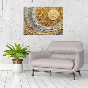 Sklenený obraz - Zlaté textúrovanie (70x50 cm)