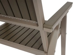 Set 2 záhradných stoličiek HWC-J95, hliník imitácia dreva - rám šampanské, sivá