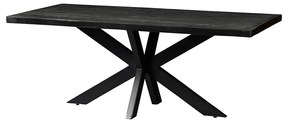 Jedálenský stôl z mangového dreva Memphis Black obdĺžnik 300x100 cm Mahom