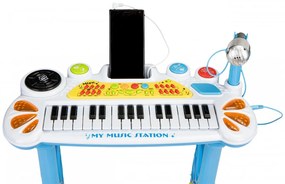 Detské klávesy s mikrofónom Laura modré