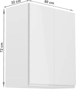 Horná kuchynská skrinka Aurora G602F - biela / biely lesk