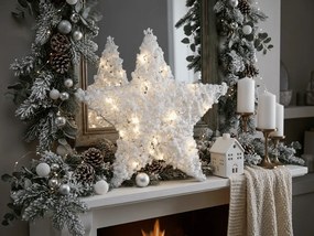 Vianočná dekorácia hviezda FROSTELLE s LED osvetlením 38 cm, biela