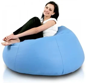 INTERMEDIC SK - Sedací vak Relax 110x70 cm | kreslo na oddych z ekokože alebo polyesteru, 300 l Farba: E19 - Modrá svetlá (Ekokoža)