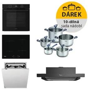 Whirlpool rúra OMK58CU1SB + indukčná varná doska WSQ7360NE + umývačka riadu WIC3C26F + odsávač pár AKR7491NB