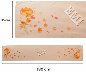 Obrus damaškový Tekvice 35x180 cm EMI