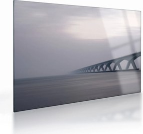 Sklenený obraz mosta v hmle (70x50 cm)