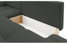 Rozkladacia rohová čalúnená sedacia súprava s úložným priestorom v tvare L ALMADA ľavá antracit