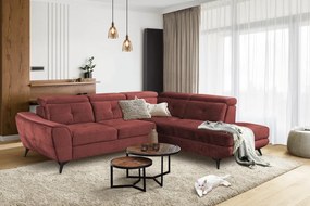 Rohová sedacia súprava Sergio, tehlová látka, pravý roh