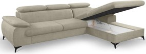 Rohová sedacia súprava Scala, béžová látka, pravý roh
